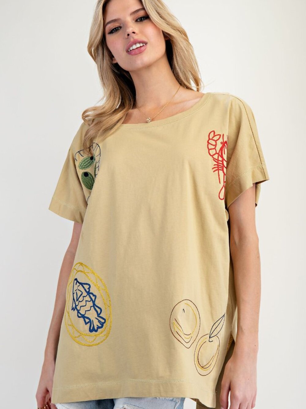 EASEL WINE PLATTER EMBROIDERED KNIT TOP 100% COTTON - Picture 1 of 4